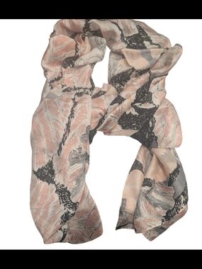Light Pink Botanical Print Women's Scarf